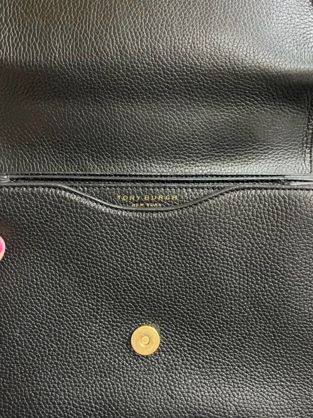 Tory Burch Black Leather Chain Shoulder Bag with Gold Logo - Picture 3 of 6